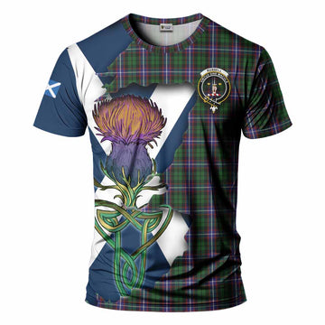 Tartan Vibes Clothing Russell Tartan Family Crest T-Shirt Scottish Thistle Celtic Inspired