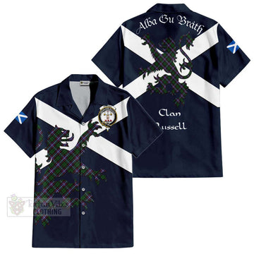 Russell Tartan Lion Rampant Hawaiian Shirt Proudly Display Your Heritage with Alba Gu Brath and Clan Name Kid - Tartan Vibes Clothing