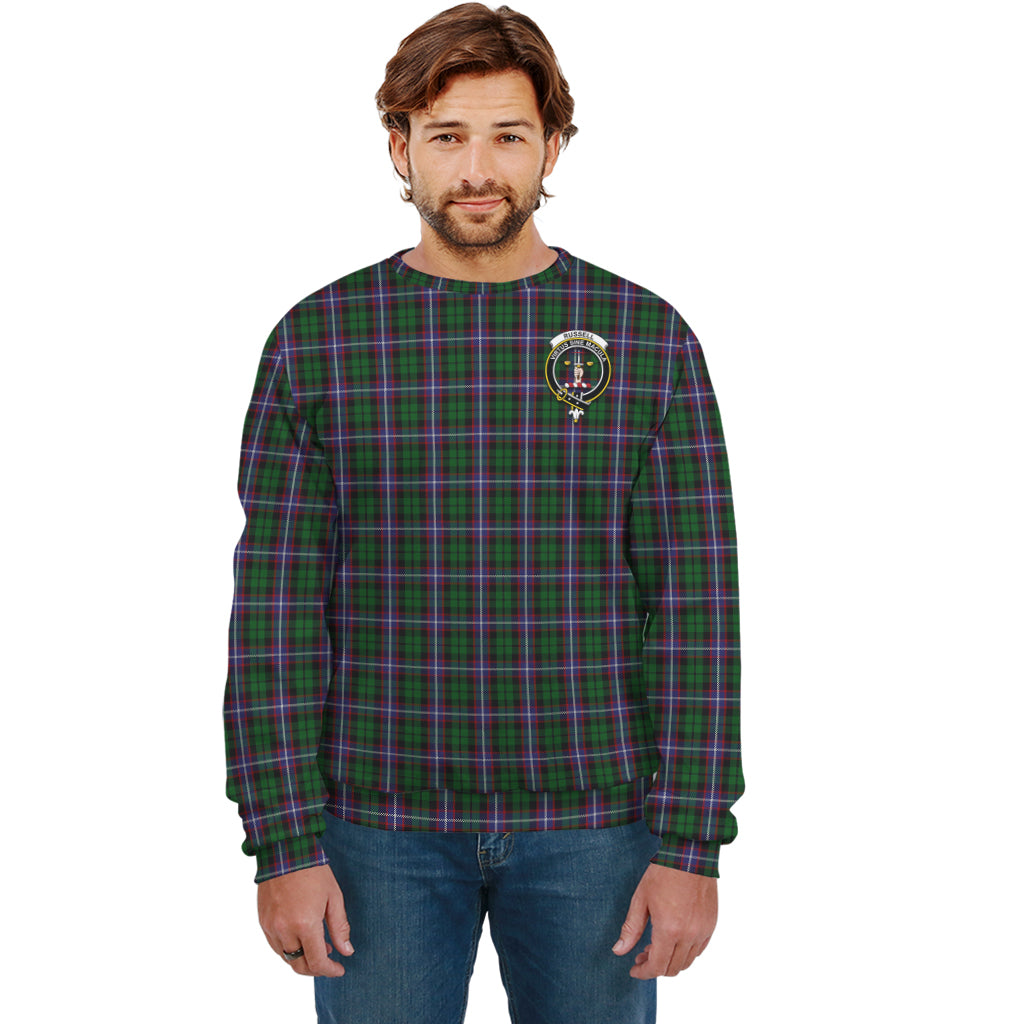 Russell Tartan Sweatshirt with Family Crest Unisex - Tartan Vibes Clothing