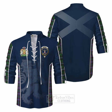 Russell Tartan Ghillie Kilt Shirt with Family Crest and Lion Rampant Vibes Sport Style Men - Tartan Vibes Clothing