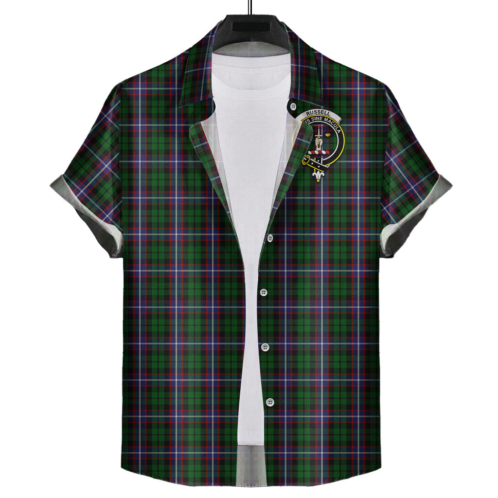Russell Tartan Hawaiian Shirt with Family Crest Kid - Tartan Vibes Clothing