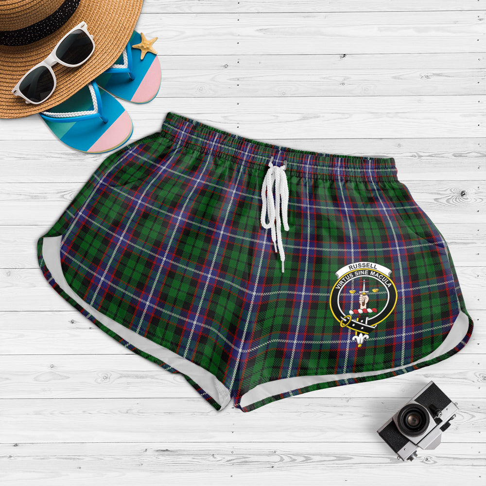 russell-tartan-womens-shorts-with-family-crest