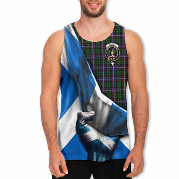 Russell Tartan Men's Tank Top with Family Crest Scotland Patriotic Style Men - Tartan Vibes Clothing