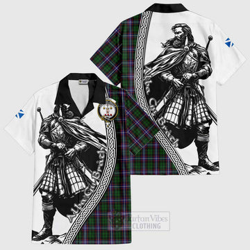 Russell Tartan Clan Crest Hawaiian Shirt with Highlander Warrior Celtic Style Kid - Tartan Vibes Clothing