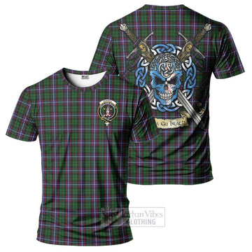 Russell Tartan T-Shirt with Family Crest Celtic Skull Style Kid's Shirt - Tartan Vibes Clothing