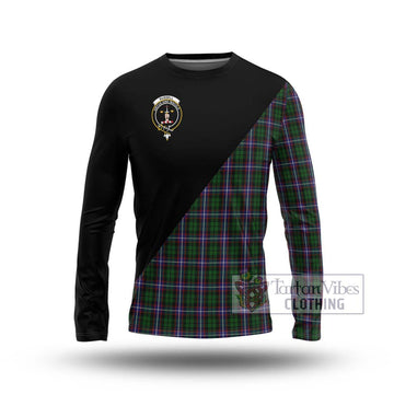Russell Tartan Long Sleeve T-Shirt with Family Crest and Military Logo Style Unisex - Tartan Vibes Clothing