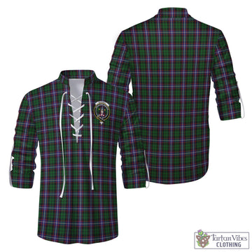 Russell Tartan Men's Scottish Traditional Jacobite Ghillie Kilt Shirt with Family Crest Men - Tartan Vibes Clothing
