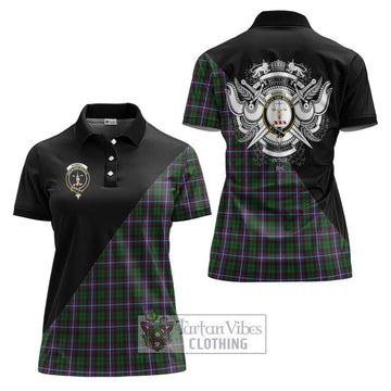 Russell Tartan Women's Polo Shirt with Family Crest and Military Logo Style Women - Tartan Vibes Clothing