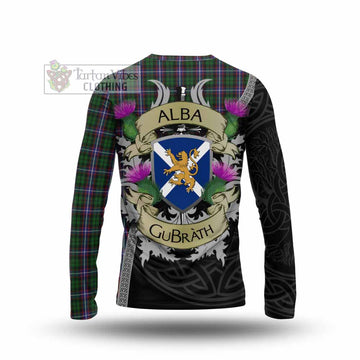 Russell Tartan Family Crest Long Sleeve T-Shirt Lion Rampant Royal Thistle Shield Celtic Inspired - Tartan Vibes Clothing