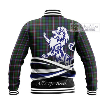 Russell Tartan Baseball Jacket with Alba Gu Brath Regal Lion Emblem - Tartan Vibes Clothing