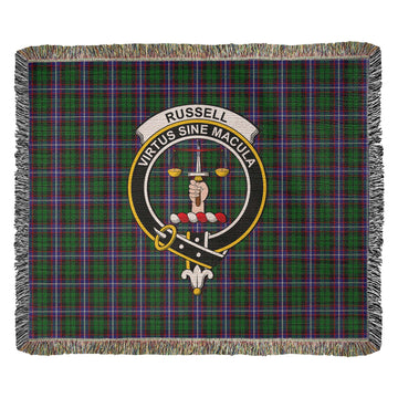 Russell Tartan Woven Blanket with Family Crest