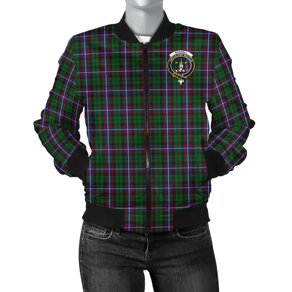 Russell Tartan Bomber Jacket with Family Crest - Tartan Vibes Clothing