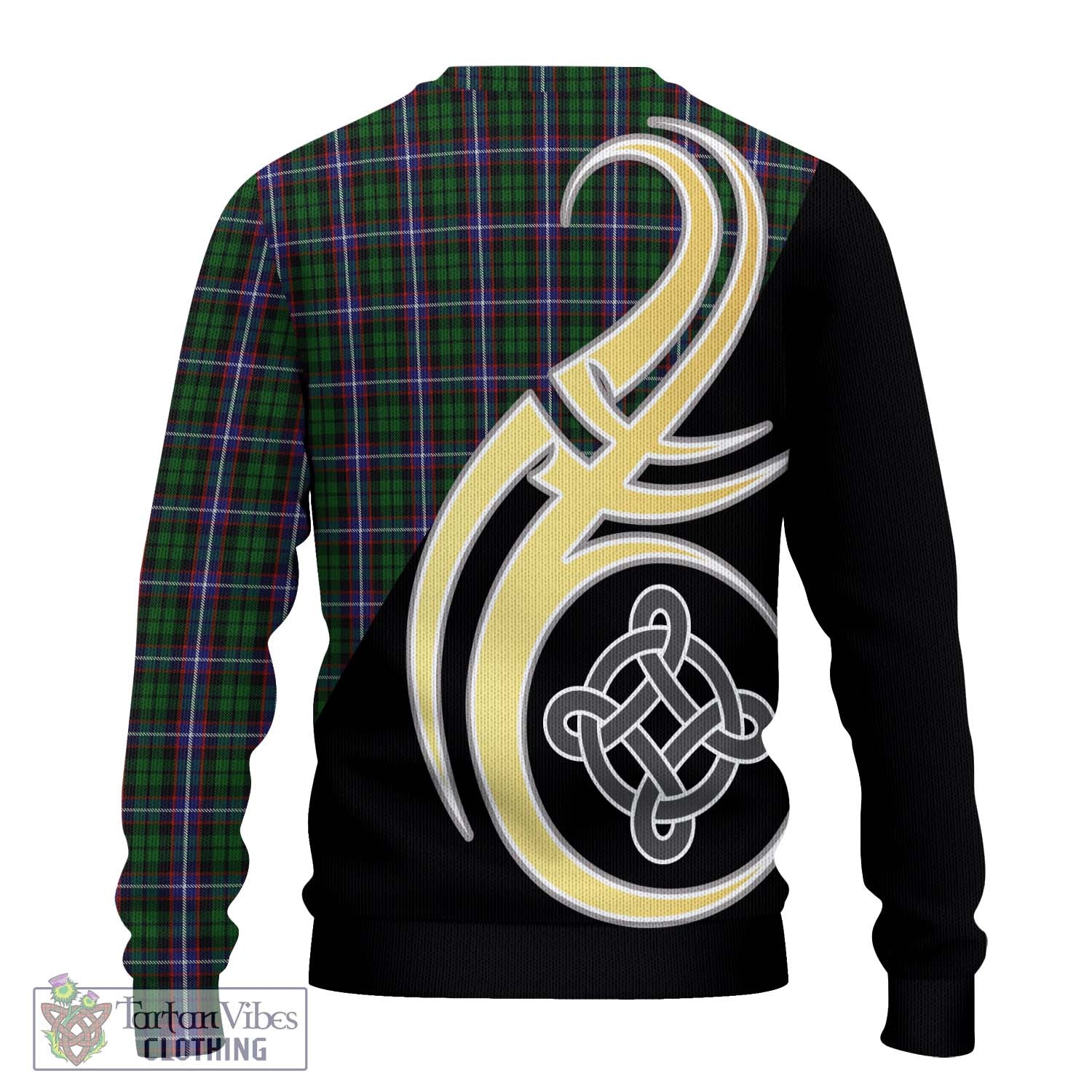 Russell Tartan Ugly Sweater with Family Crest and Celtic Symbol Style - Tartan Vibes Clothing