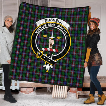Russell Tartan Quilt with Family Crest