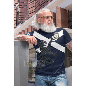 Russell Tartan Lion Rampant Cotton T-shirt Proudly Display Your Heritage with Alba Gu Brath and Clan Name Men's Shirt - Tartan Vibes Clothing