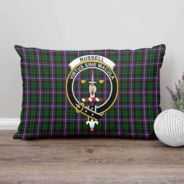 Russell Tartan Pillow Cover with Family Crest - Tartan Vibes Clothing