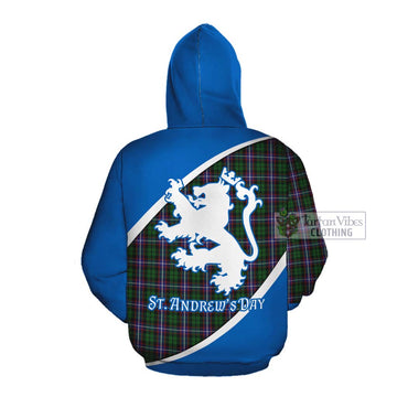 Russell Family Crest Tartan Cotton Hoodie Celebrate Saint Andrew's Day in Style Pullover Hoodie - Tartan Vibes Clothing