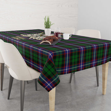 Russell Tartan Tablecloth with Clan Crest and the Golden Sword of Courageous Legacy