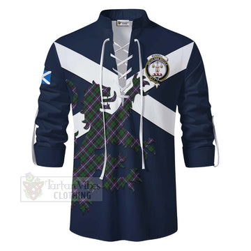 Russell Tartan Lion Rampant Ghillie Kilt Shirt Proudly Display Your Heritage with Alba Gu Brath and Clan Name - Tartan Vibes Clothing