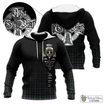 Russell Tartan Knitted Hoodie Featuring Alba Gu Brath Family Crest Celtic Inspired - Tartan Vibes Clothing