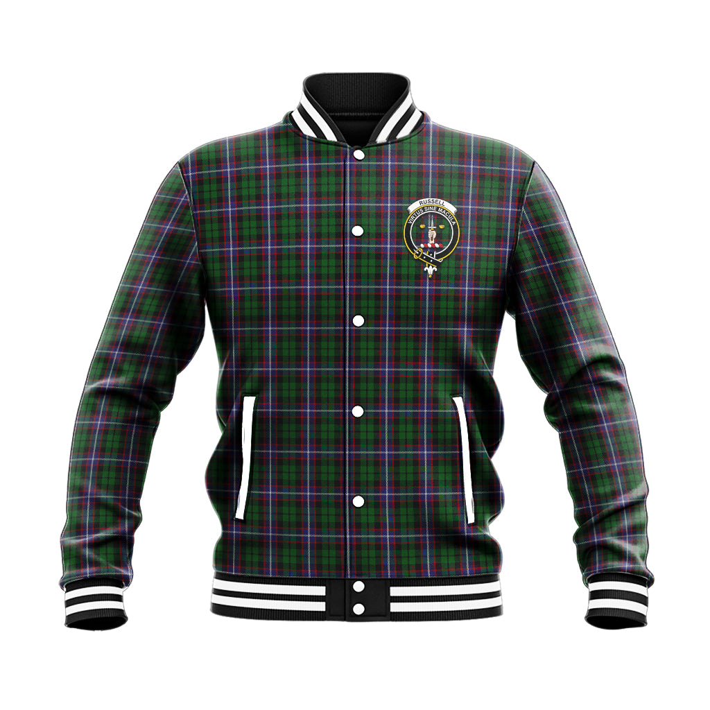 Russell Tartan Baseball Jacket with Family Crest - Tartan Vibes Clothing