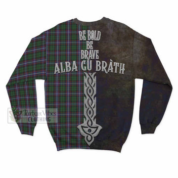 Russell Tartan Family Crest Sweatshirt Alba Gu Brath Be Brave Lion Ancient Style - Tartan Vibes Clothing