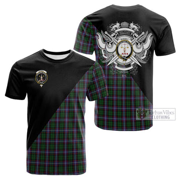 Russell Tartan Cotton T-shirt with Family Crest and Military Logo Style Kid's Shirt - Tartan Vibes Clothing