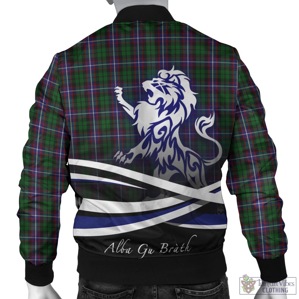 Russell Tartan Bomber Jacket with Alba Gu Brath Regal Lion Emblem - Tartan Vibes Clothing