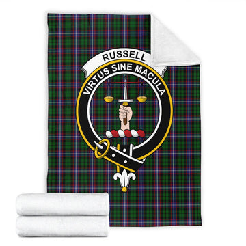 Russell Tartan Blanket with Family Crest