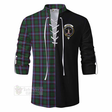 Russell Tartan Ghillie Kilt Shirt with Family Crest and Half Of Me Style - Tartan Vibes Clothing