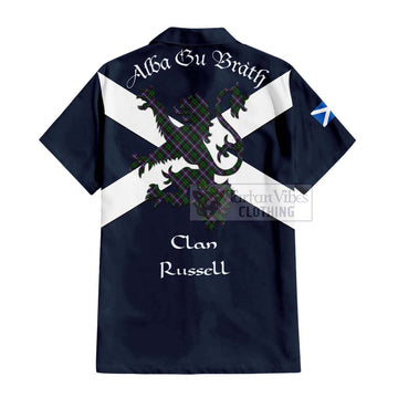 Russell Tartan Lion Rampant Hawaiian Shirt Proudly Display Your Heritage with Alba Gu Brath and Clan Name - Tartan Vibes Clothing