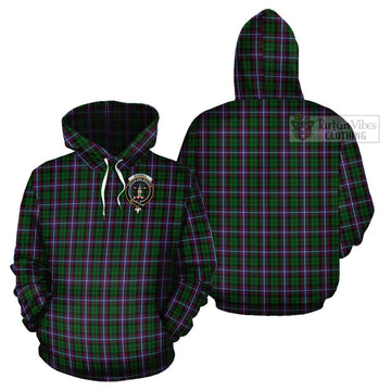 Russell Tartan Cotton Hoodie with Family Crest - Tartan Vibes Clothing