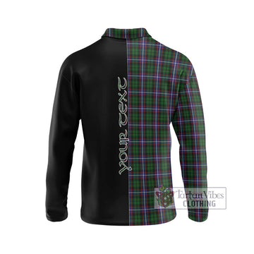 Russell Tartan Long Sleeve Polo Shirt with Family Crest and Half Of Me Style - Tartan Vibes Clothing