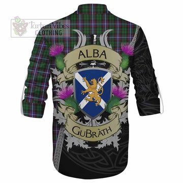 Russell Tartan Family Crest Ghillie Kilt Shirt Lion Rampant Royal Thistle Shield Celtic Inspired - Tartan Vibes Clothing