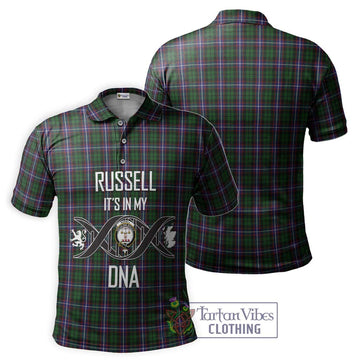 Russell Tartan Polo Shirt with Family Crest DNA In Me Style - Tartan Vibes Clothing