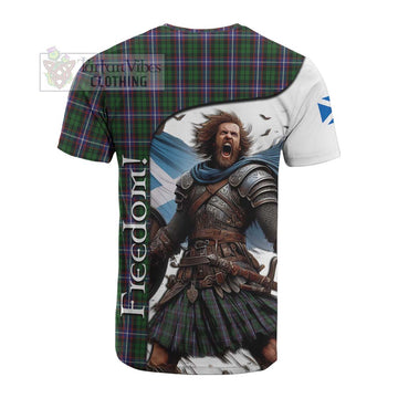 Tartan Vibes Clothing Russell Crest Tartan Cotton T-shirt Inspired by the Freedom of Scottish Warrior
