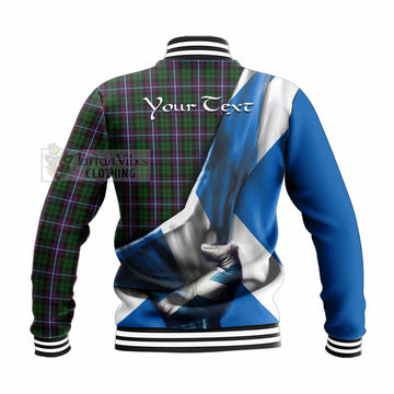 Russell Tartan Baseball Jacket with Family Crest Scotland Patriotic Style - Tartan Vibes Clothing