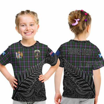 Tartan Vibes Clothing Russell Crest Tartan Kid T-Shirt with New Zealand Silver Fern Half Style