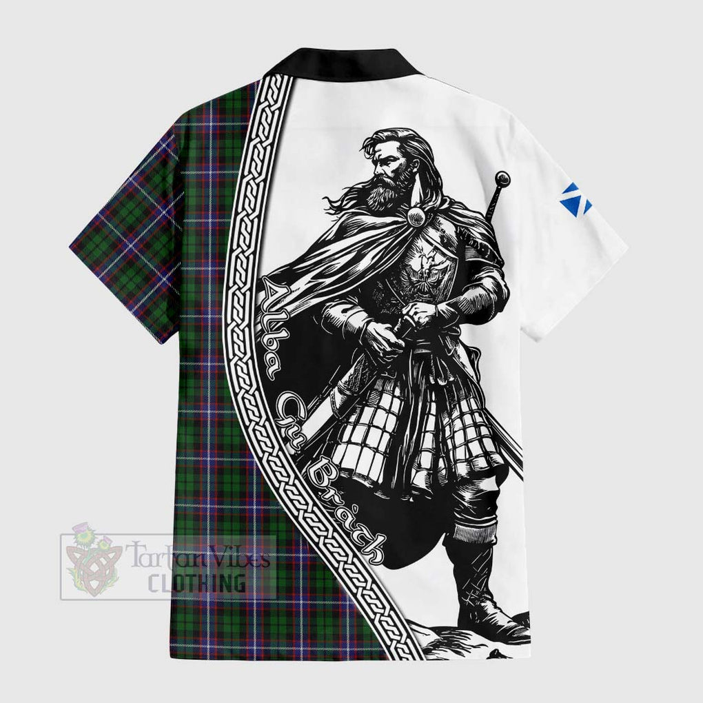 Russell Tartan Clan Crest Hawaiian Shirt with Highlander Warrior Celtic Style - Tartan Vibes Clothing