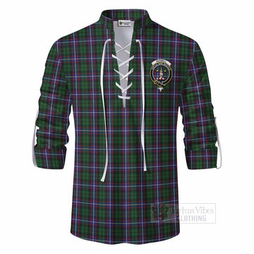Russell Tartan Ghillie Kilt Shirt with Family Crest DNA In Me Style - Tartan Vibes Clothing