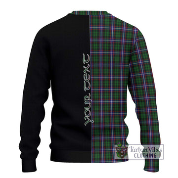 Russell Tartan Ugly Sweater with Family Crest and Half Of Me Style - Tartan Vibes Clothing