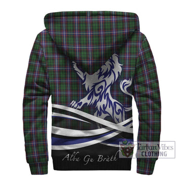 Russell Tartan Sherpa Hoodie with Alba Gu Brath Regal Lion Emblem - Tartan Vibes Clothing