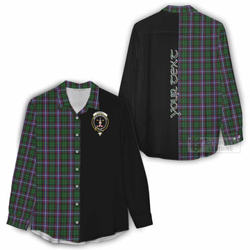 Russell Tartan Women's Casual Shirt with Family Crest and Half Of Me Style - Tartan Vibes Clothing