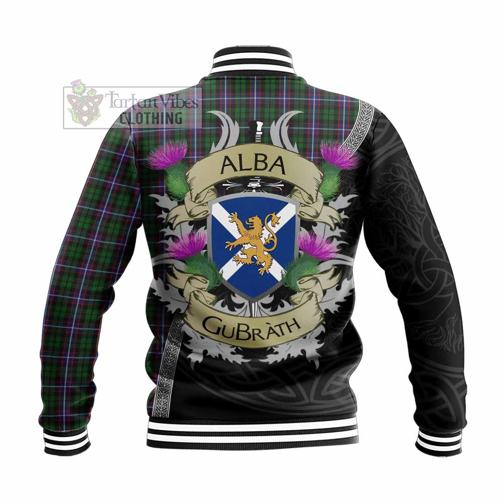 Russell Tartan Family Crest Baseball Jacket Lion Rampant Royal Thistle Shield Celtic Inspired - Tartan Vibes Clothing