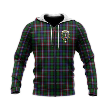 Russell Tartan Knitted Hoodie with Family Crest