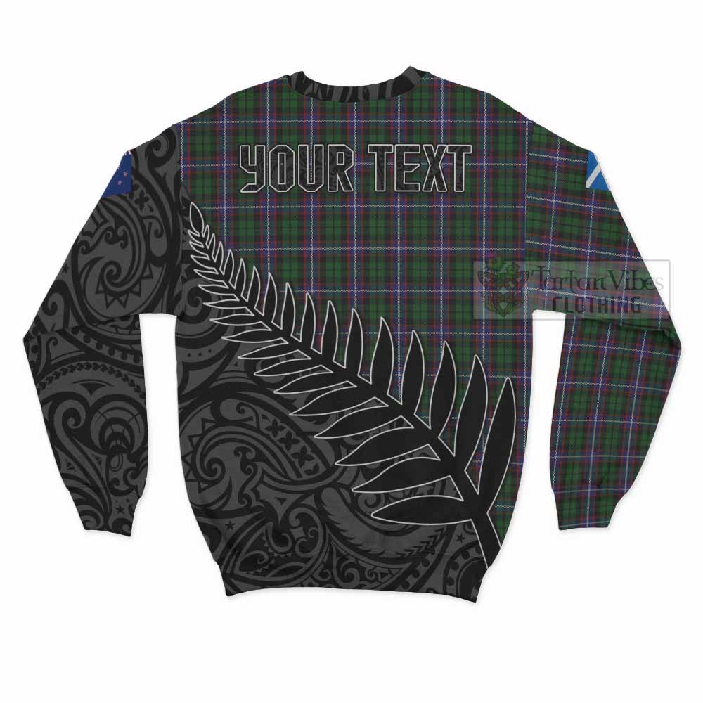 Russell Crest Tartan Sweatshirt with New Zealand Silver Fern Half Style - Tartan Vibes Clothing