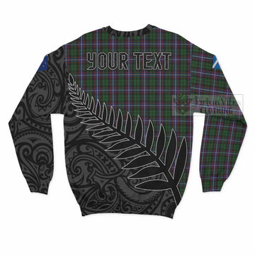 Russell Crest Tartan Sweatshirt with New Zealand Silver Fern Half Style - Tartan Vibes Clothing