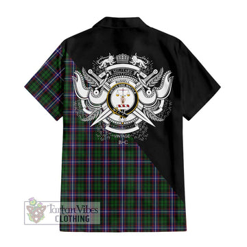 Russell Tartan Hawaiian Shirt with Family Crest and Military Logo Style - Tartan Vibes Clothing