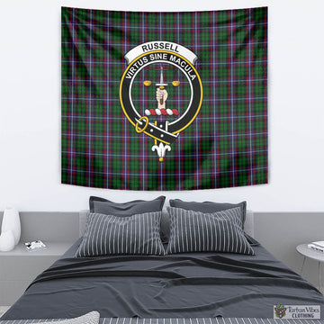 Russell Tartan Tapestry Wall Hanging and Home Decor for Room with Family Crest