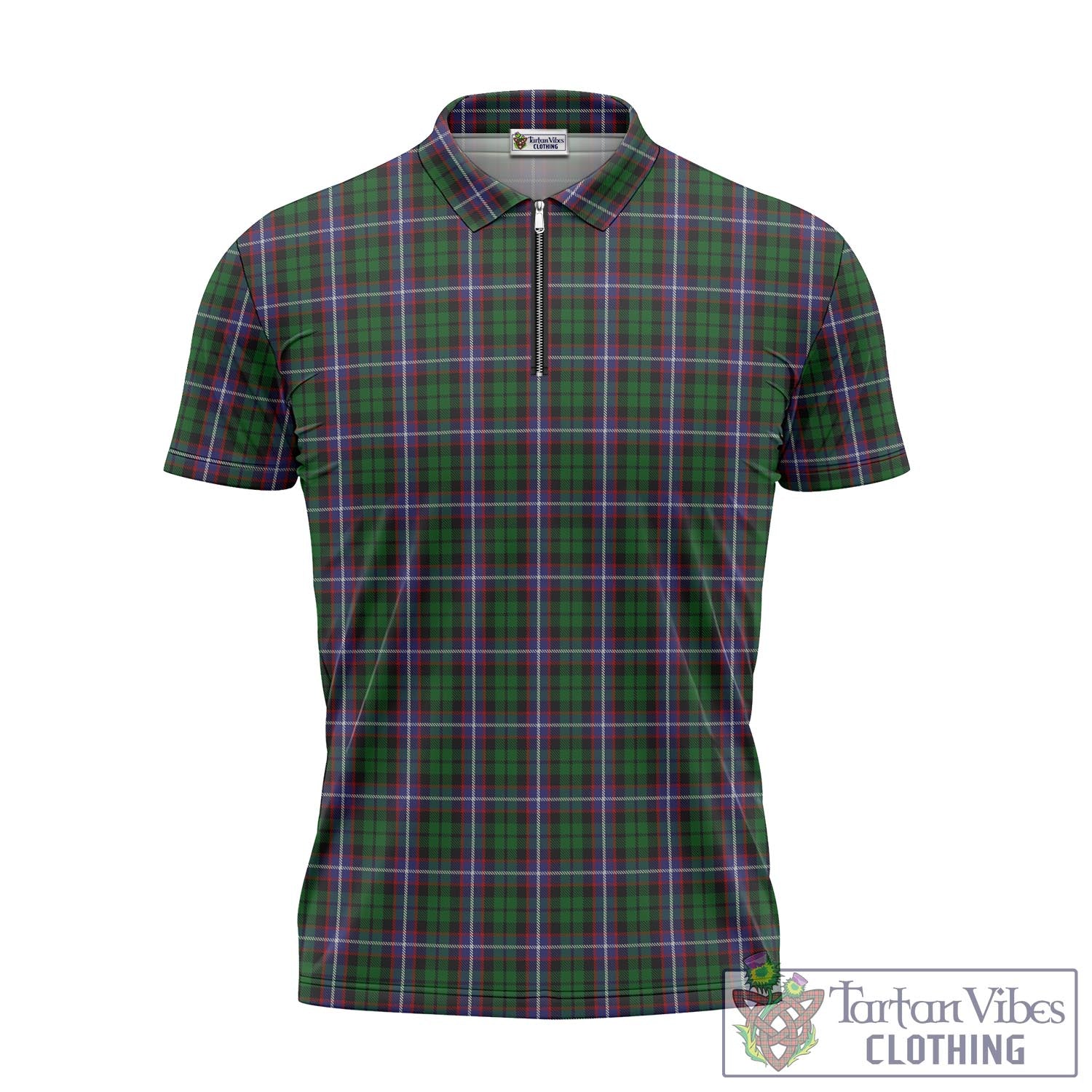 Russell Tartan Zipper Polo Shirt - Tartan Vibes Clothing